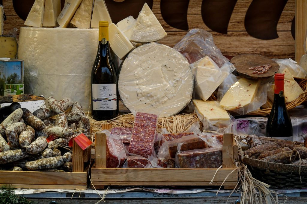 free photo of selection of cheeses sausages and meat